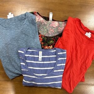 LuLaRoe Short Sleeve Tops - Blue, Red, floral, Stripes
